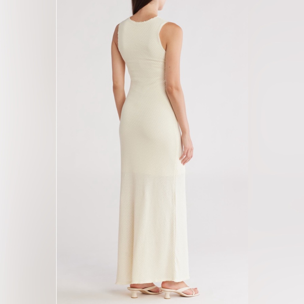rag & bone Carine Texture‎ Knit Maxi Dress cream XL NWT - Picture 3 of 3